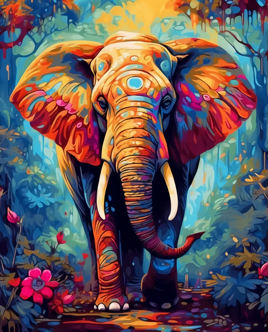 Paint by Numbers Kits Abstract Colorful Elephant
