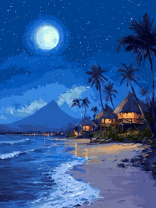 Paint by Numbers Kits Beach Night View