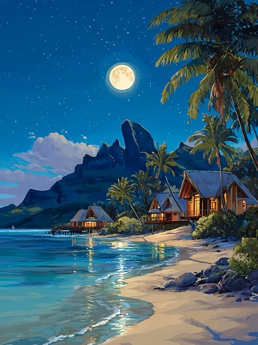 Paint by Numbers Kits Beach Night View