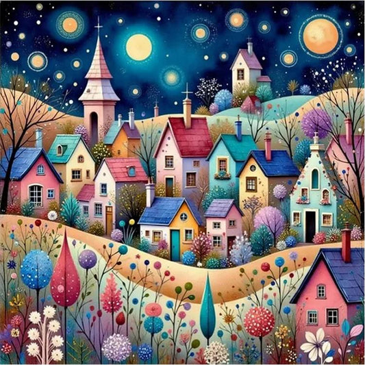 Paint by Numbers Kit Colorful Town