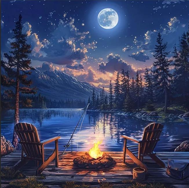 Paint by Numbers Kit Camping Time