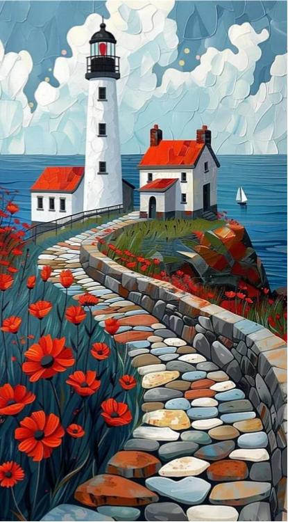 Paint by Numbers Kit Abstract Colorful Town