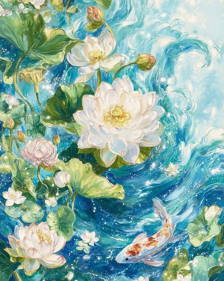 Paint by Numbers Kits Lotus and Koi