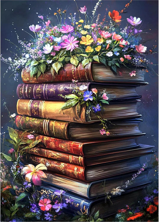 Paint by Numbers Kit Flowers And Books