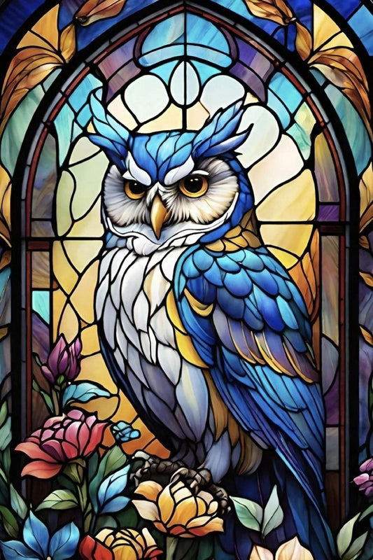 Paint by Numbers Kit Stained Glass Style Owl