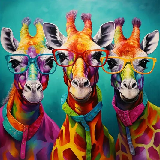 Paint by Numbers Kit Three Giraffes