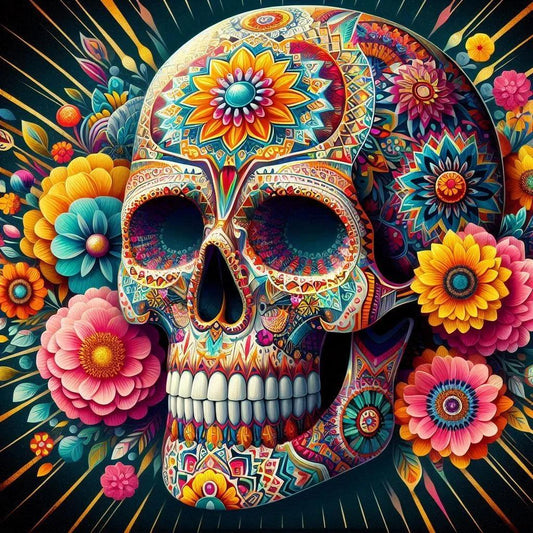 Paint by Numbers Kit Abstract Colorful Skull