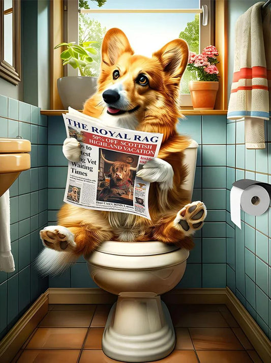Paint by Numbers Kits Dog Reading Newspaper