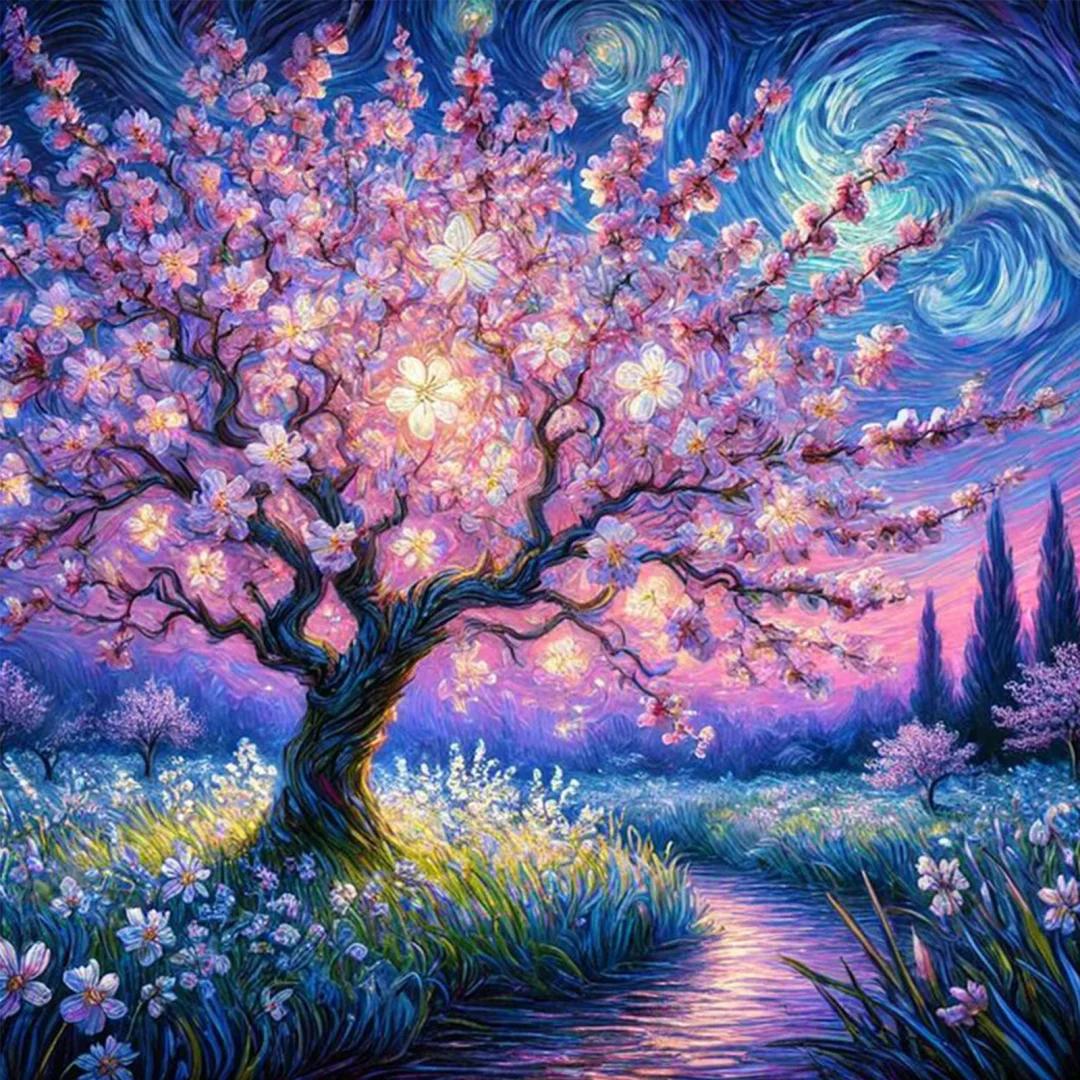 Paint by Numbers Kit Abstract Cherry Blossom Tree