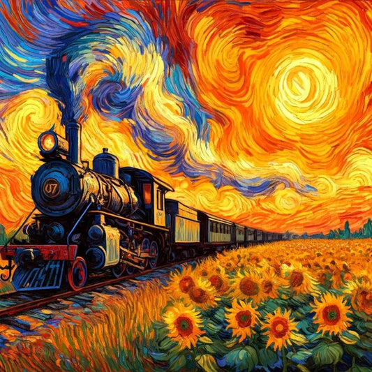 Paint by Numbers Kit Abstract Train