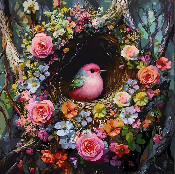 Paint by Numbers Kit Flowers And Bird