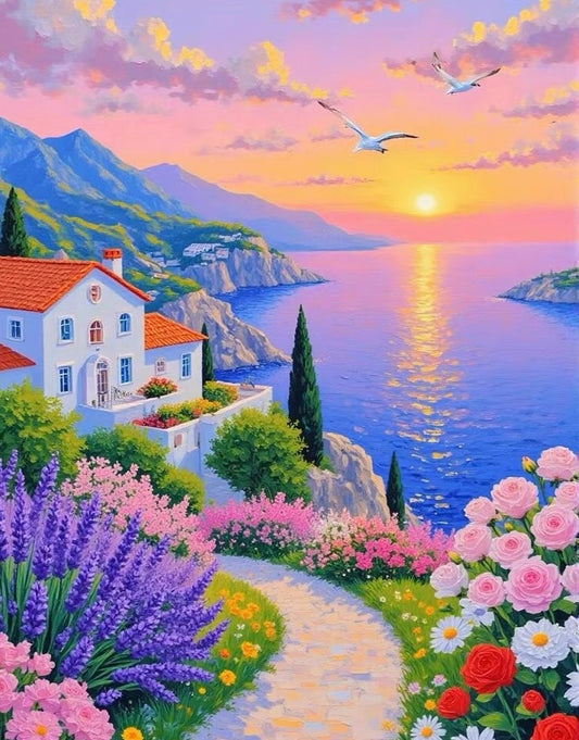 Paint by Numbers Kits Beautiful Seaside House