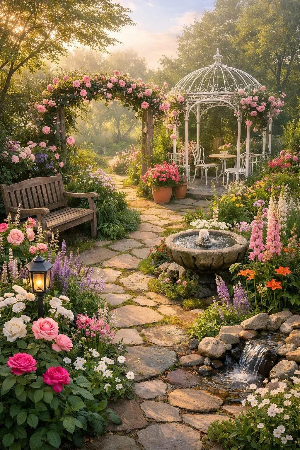 Paint by Numbers Kit Garden Scenery