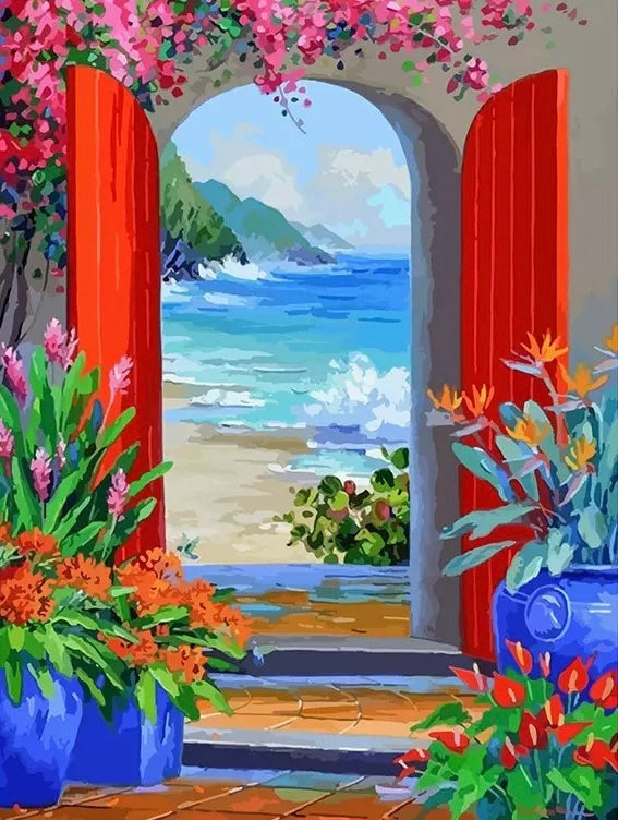 Paint by Numbers Kits Scenery Outside The Door