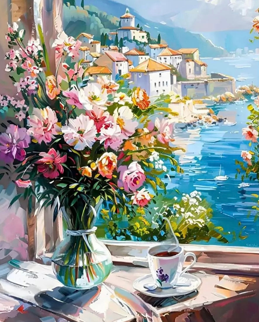 Paint by Numbers Kits Flowers On The Windowsill