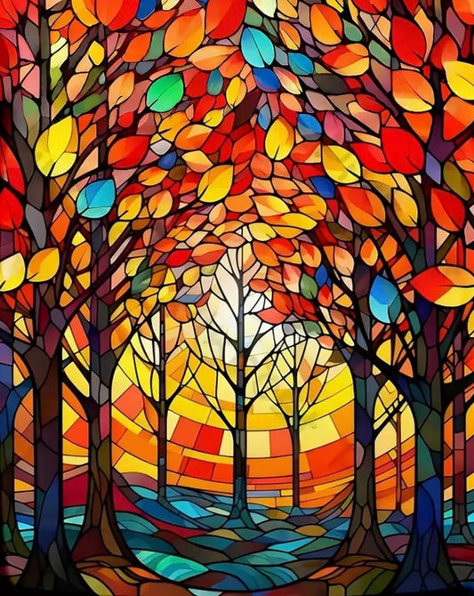 Paint by Numbers Kits Abstract Colorful Forest