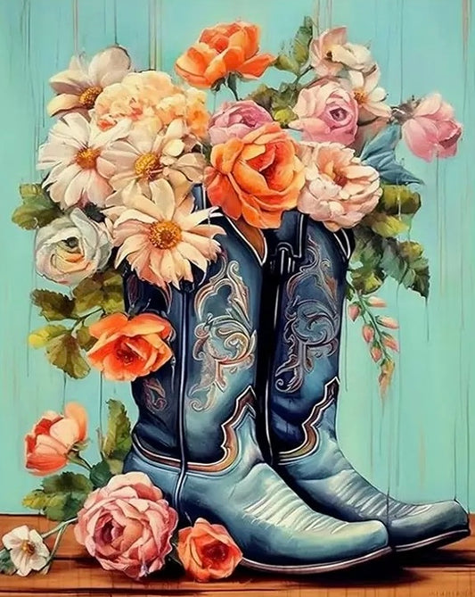 Paint by Numbers Kits Abstract Floral Shoes