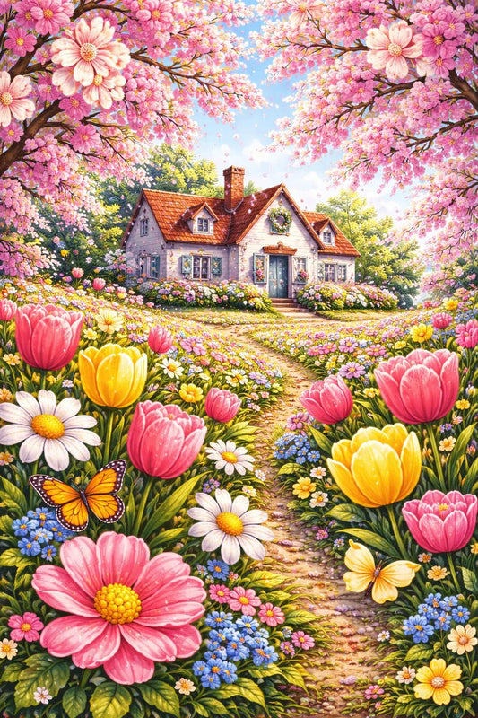 Paint by Numbers Kit Garden House