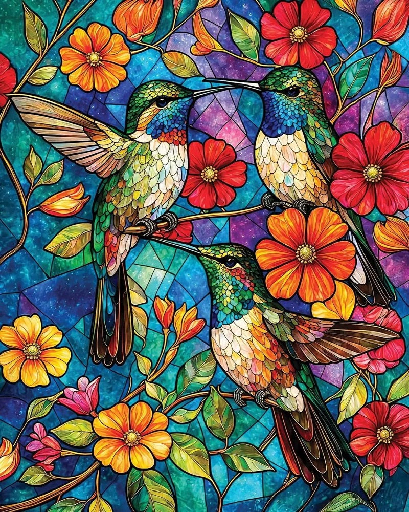 Paint by Numbers Kits Flowers and Birds