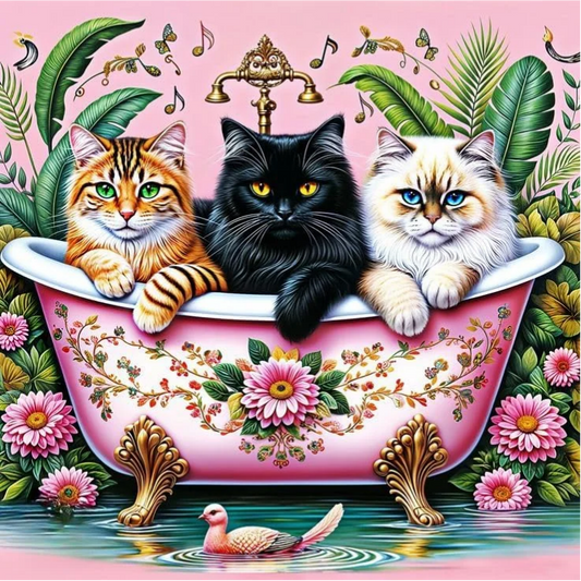 Paint by Numbers Kit Cats In The Bathtub
