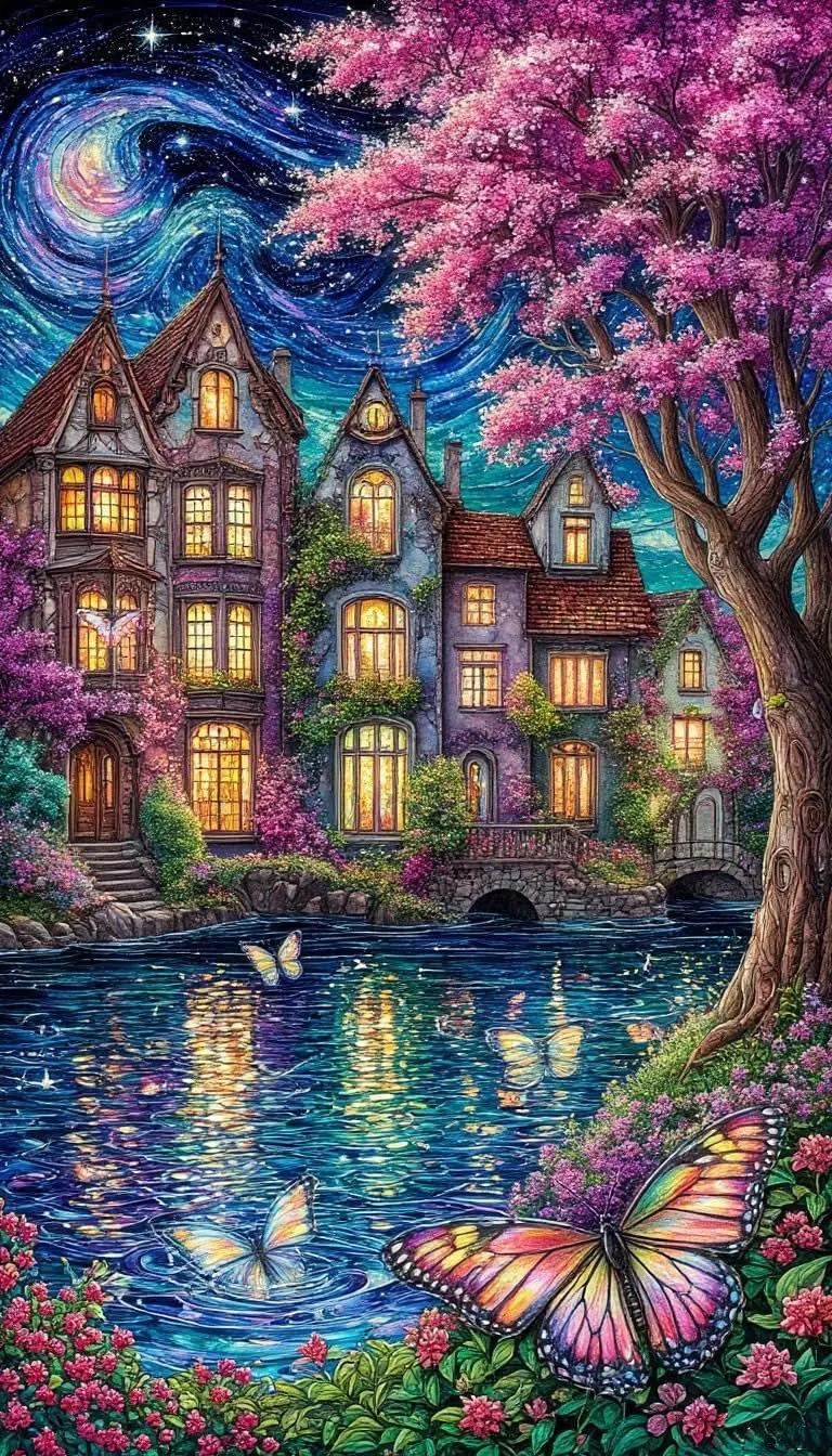 Paint by Numbers Kit Fantastic Abstract Town