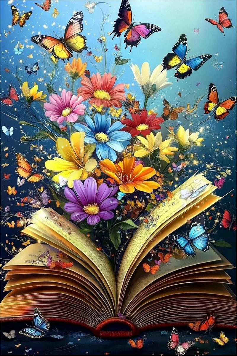 Paint by Numbers Kit Books and Butterflies