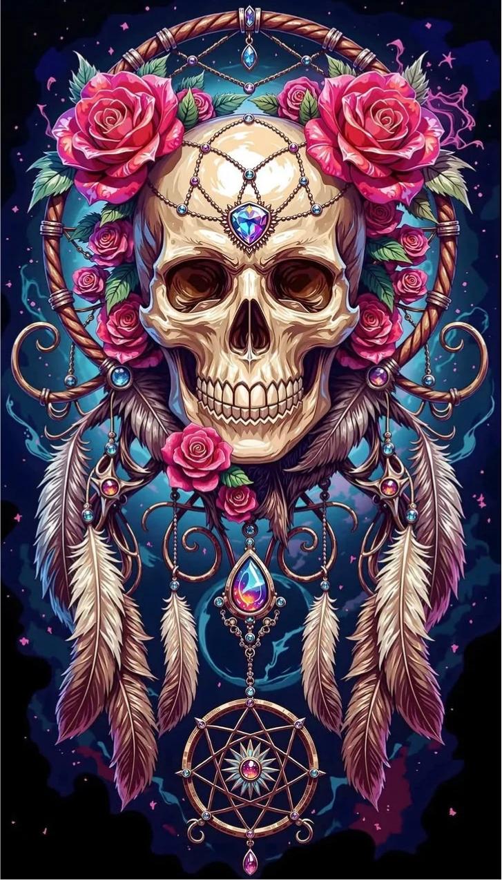 Paint by Numbers Kit Scary Skull