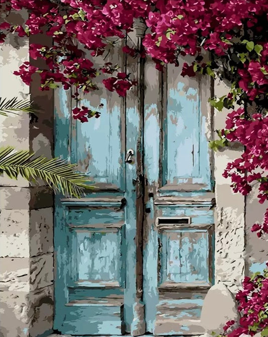 Paint by Numbers Kits Door and Flowers