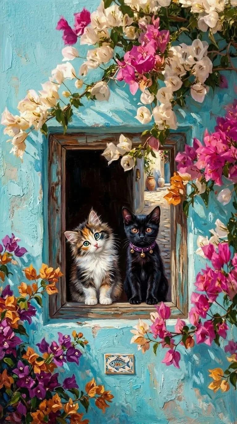 Paint by Numbers Kit Kittens By The Window
