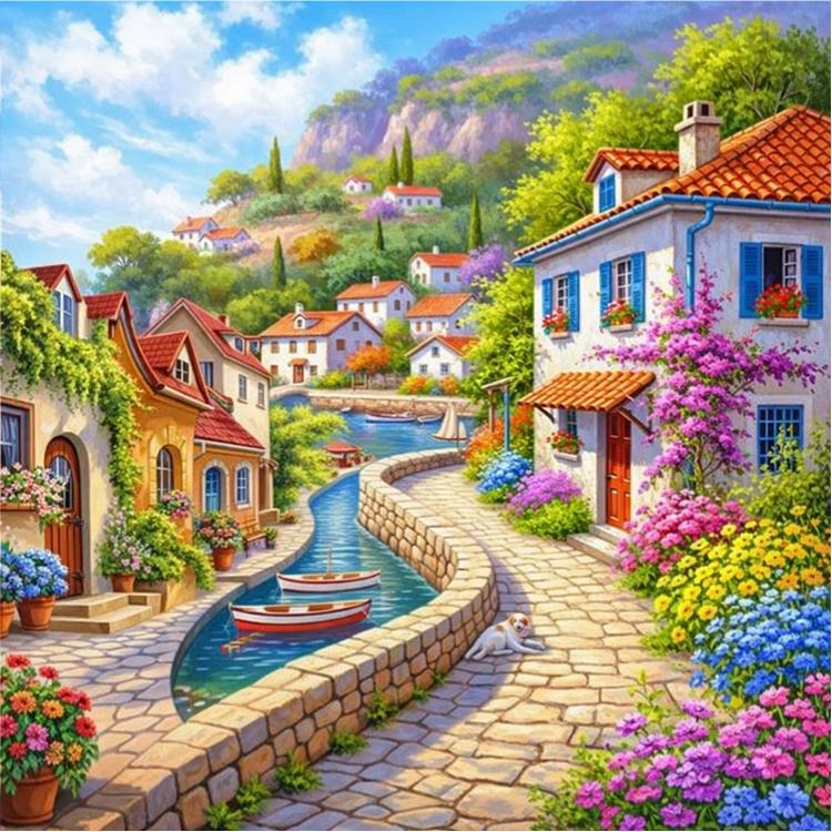 Paint by Numbers Kit Beautiful Town