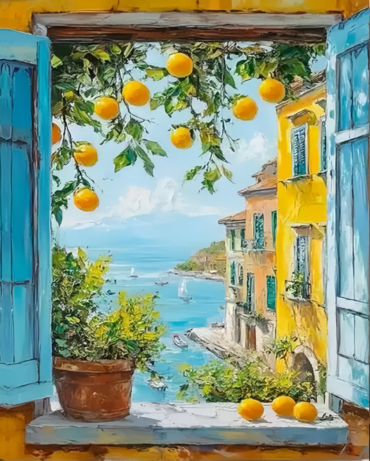 Paint by Numbers Kits Flowers Outside The Window