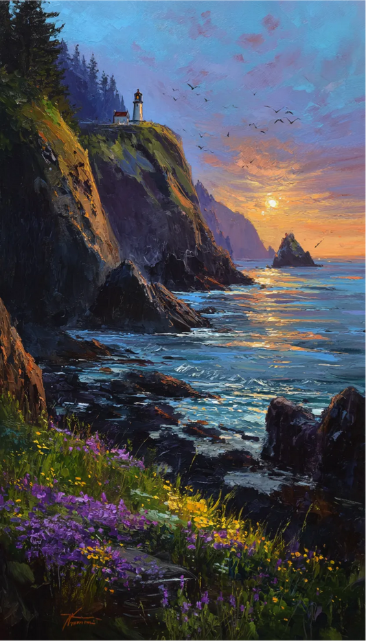 Paint by Numbers Kit Seaside Scenery