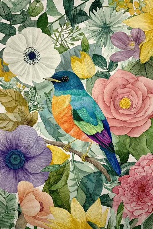 Paint by Numbers Kit Flowers And Birds