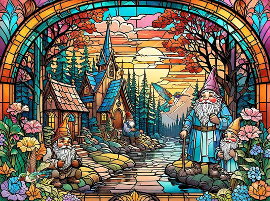 Paint by Numbers Kits Stained Glass Style Castle