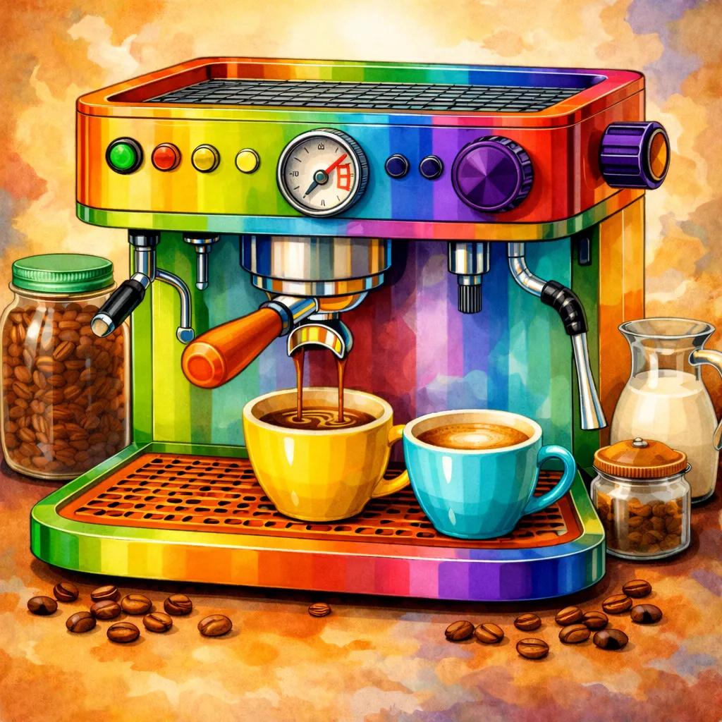 Paint by Numbers Kit Abstract Colorful Coffee Machine