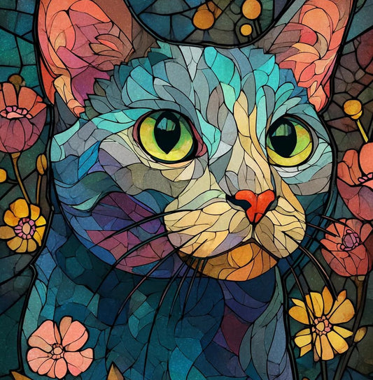 Paint by Numbers Kit Abstract Cat