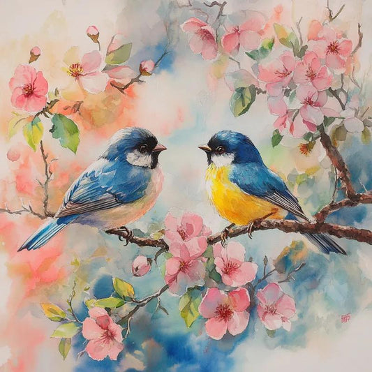 Paint by Numbers Kit Flowers and birds