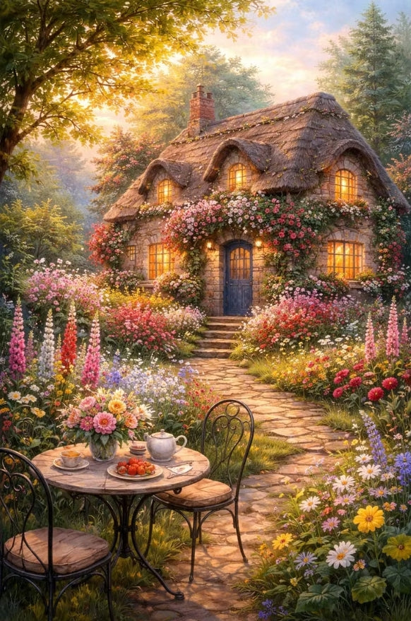 Paint by Numbers Kit Garden Villa