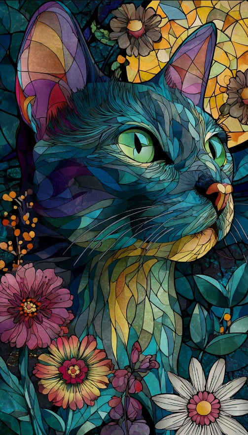 Paint by Numbers Kit Flowers And Cats