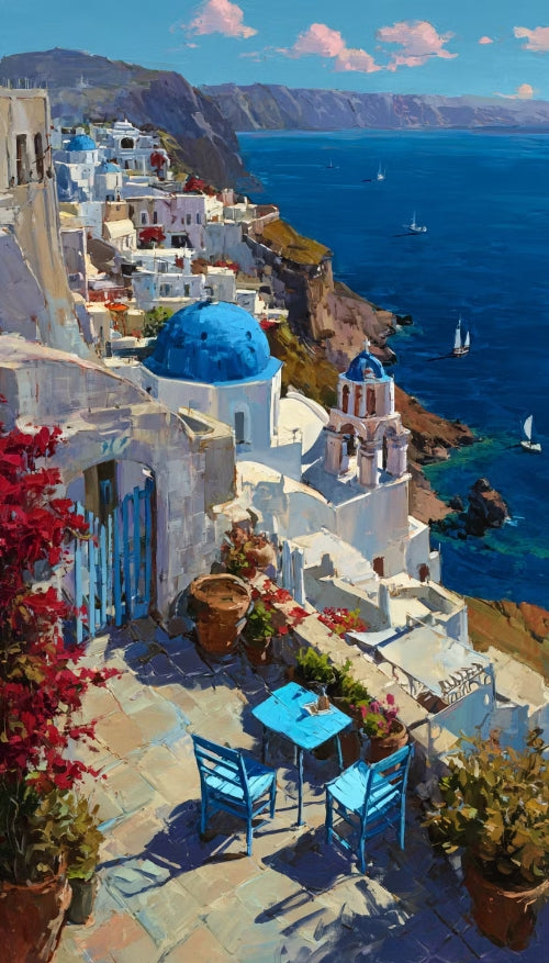Paint by Numbers Kit Seaside Town