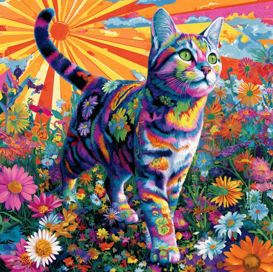 Paint by Numbers Kit Abstract Colorful Cat