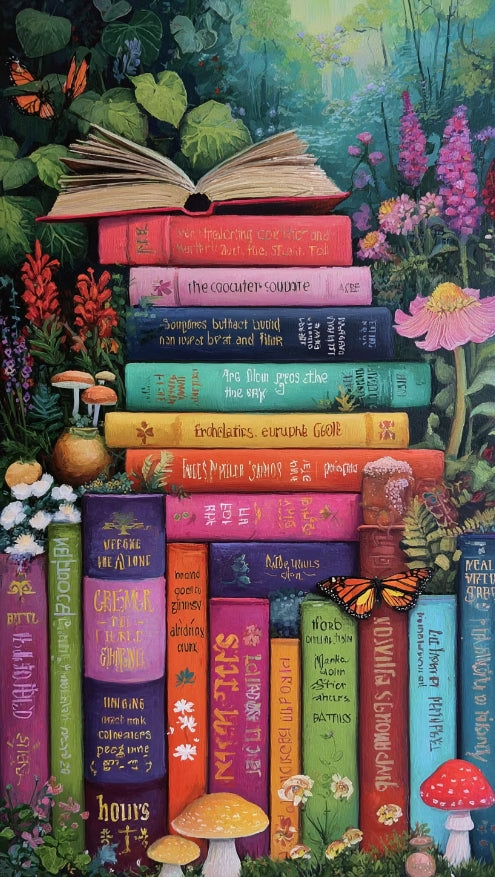 Paint by Numbers Kit Flowers and Books