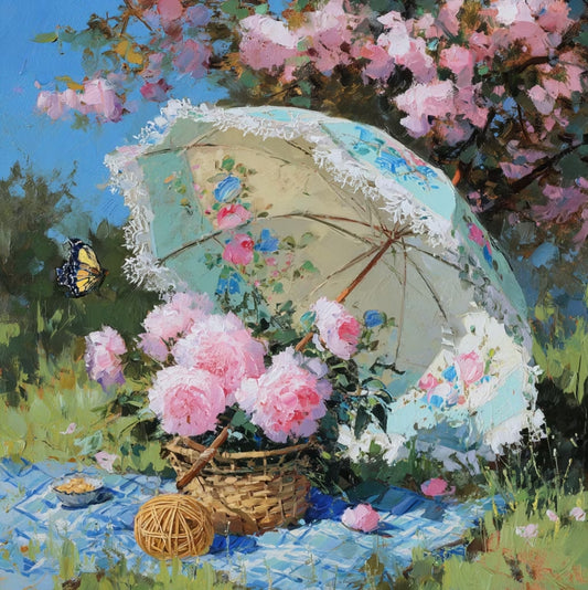 Paint by Numbers Kit Umbrellas On The Grass