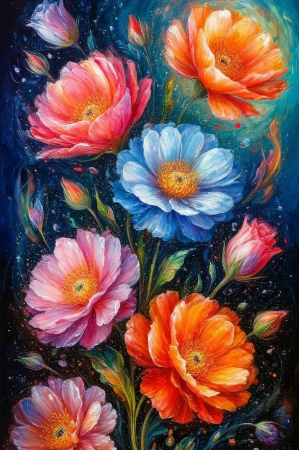 Paint by Numbers Kit Colorful Flowers