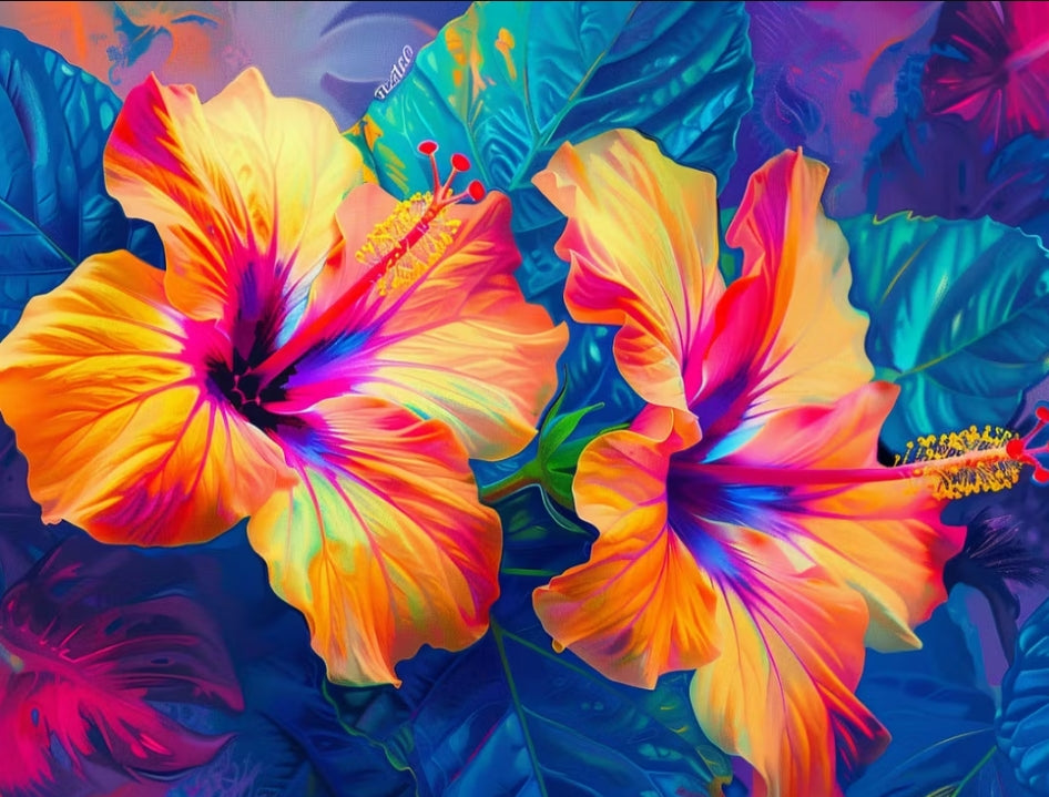 Paint by Numbers Kits Abstract Colorful Flowers