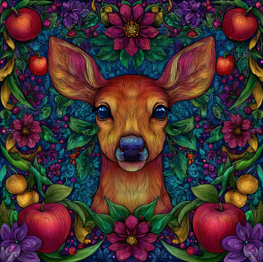 Paint by Numbers Kit Giraffe In The Flowers