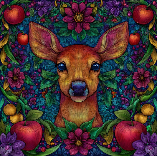 Paint by Numbers Kit Giraffe In The Flowers