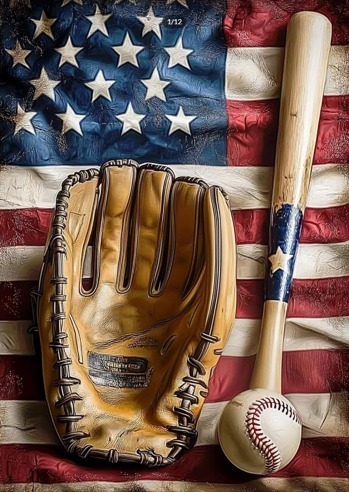 Paint by Numbers Kit National flag and baseball
