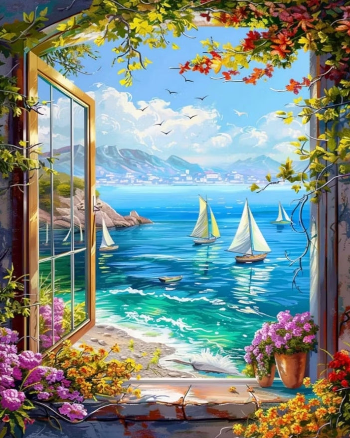 Paint by Numbers Kit The View Outside The Window