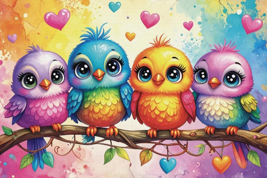 Paint by Numbers Kit Colorful Birds
